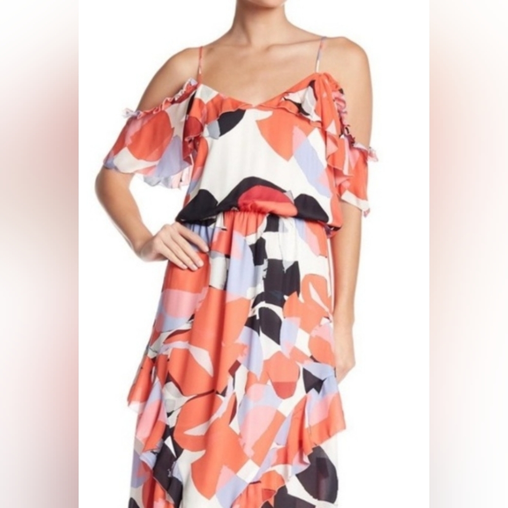 Parker Floral Ruffle Sleeve Dress